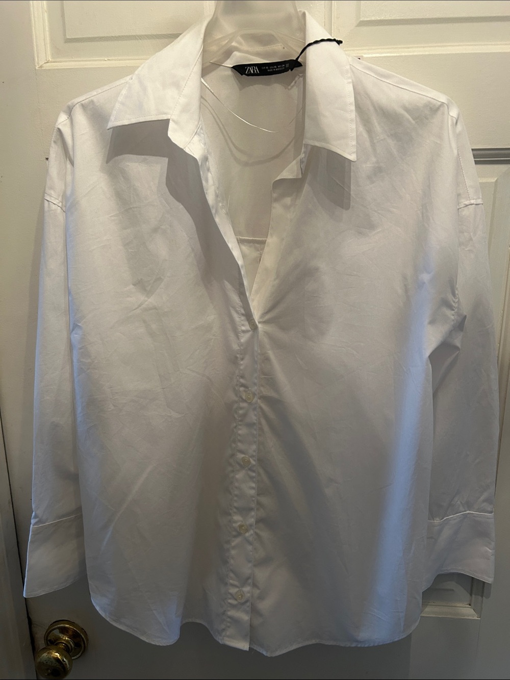 Zara Women’s White Long-Sleeve Button Shirt